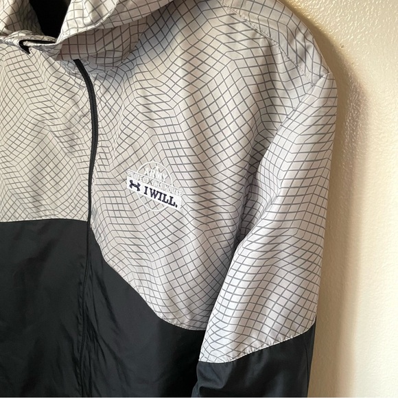 Under Armour Mens Jacket L Gray Pullover Rain All weather Gear Windbreaker Army - Picture 11 of 16
